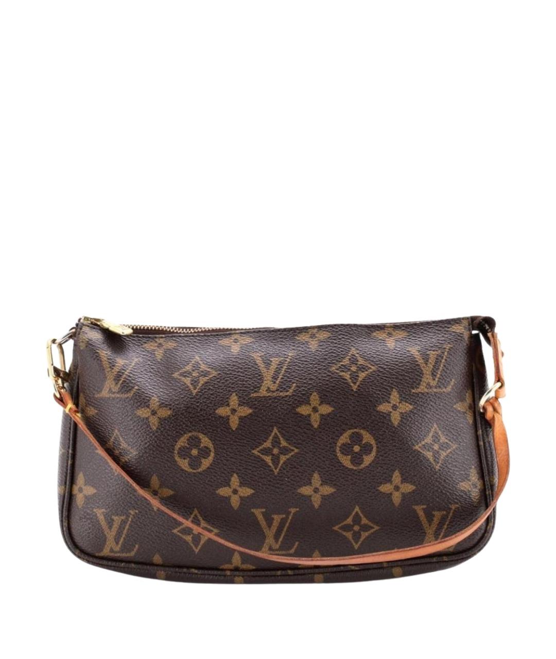 LOUIS VUITTON Коричневая кожаная сумка с короткими ручками, фото 1