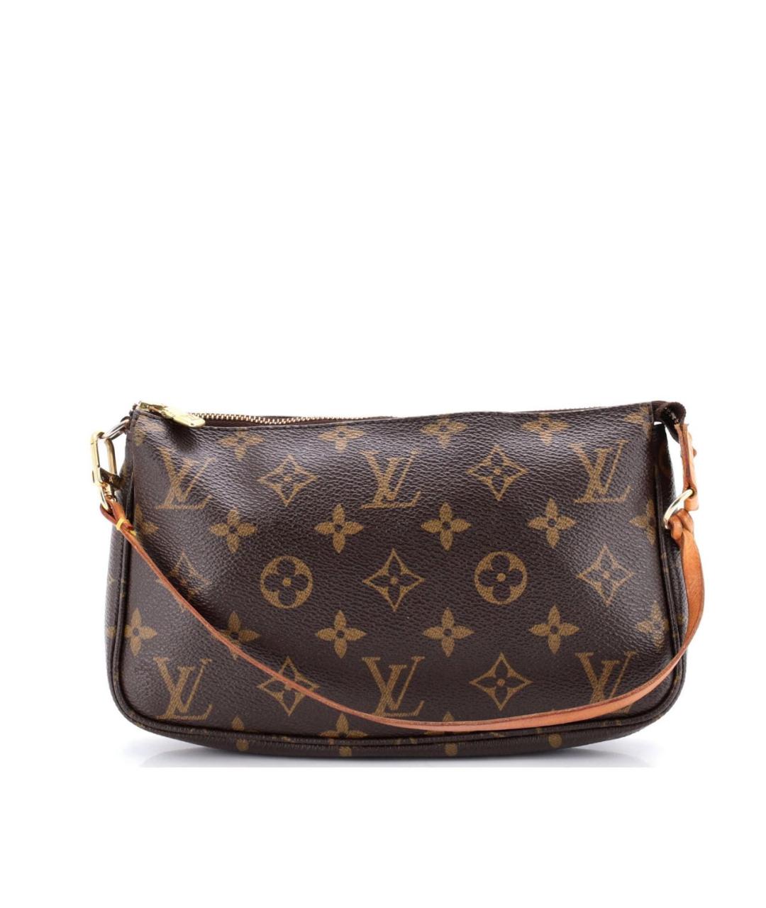 LOUIS VUITTON Коричневая кожаная сумка с короткими ручками, фото 8