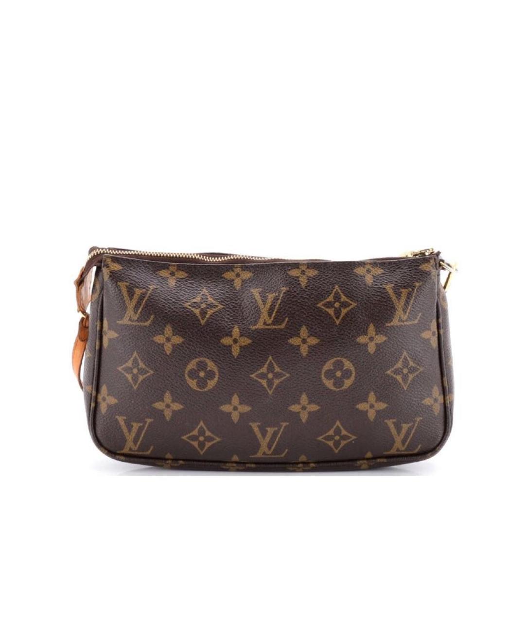 LOUIS VUITTON Коричневая кожаная сумка с короткими ручками, фото 3