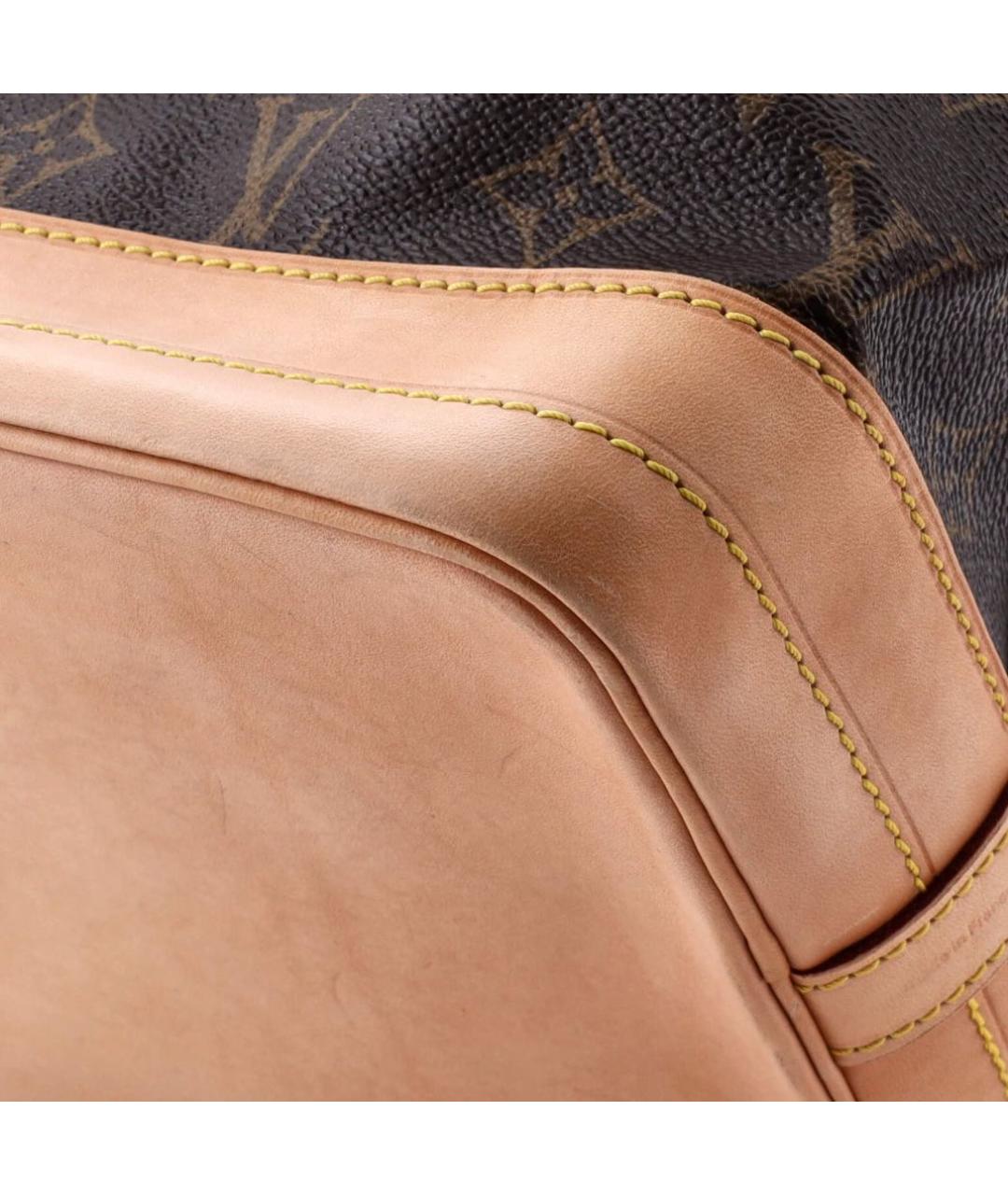 LOUIS VUITTON Коричневая кожаная сумка тоут, фото 6