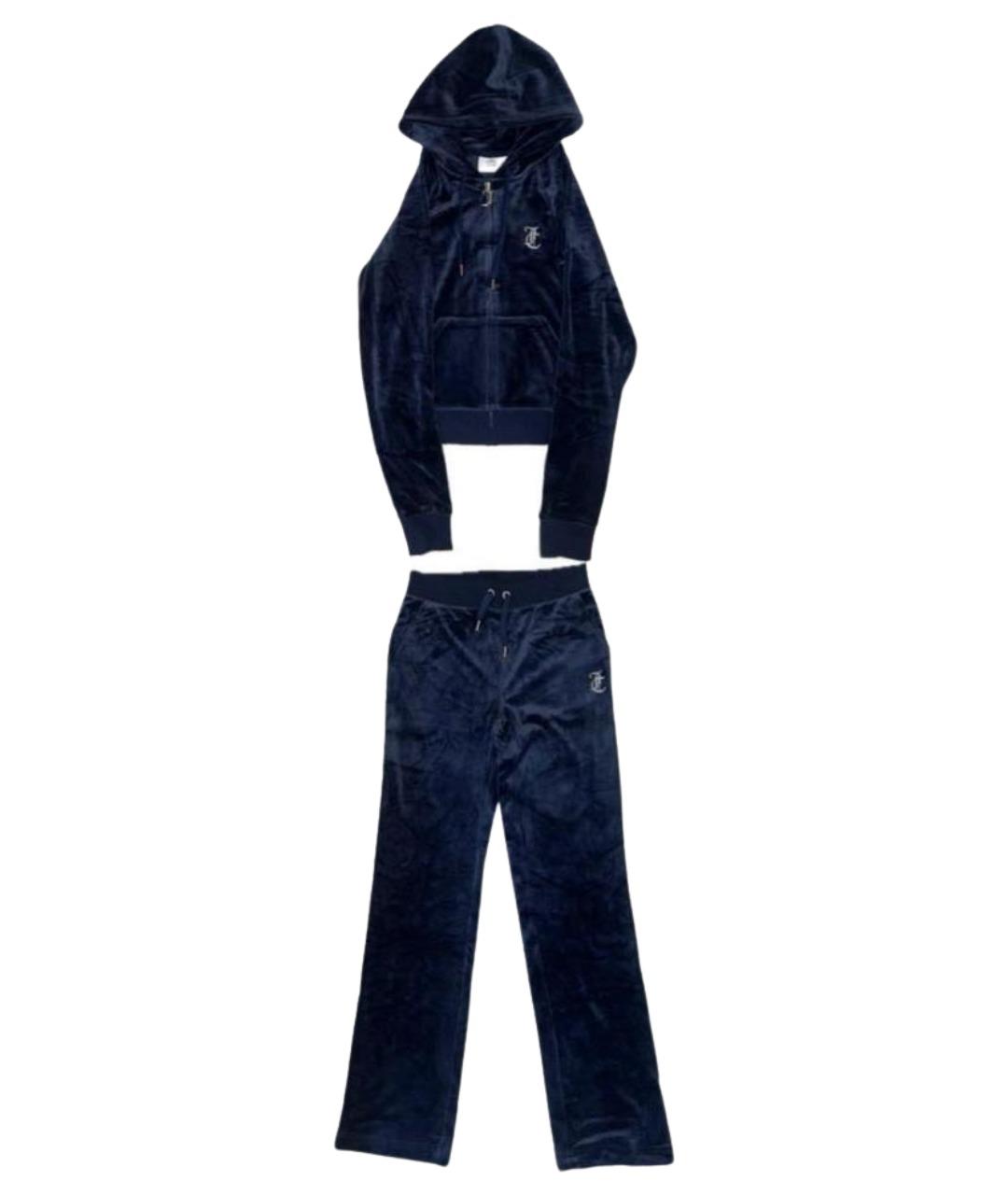 JUICY COUTURE Темно-синий велюровый спортивные костюмы, фото 1