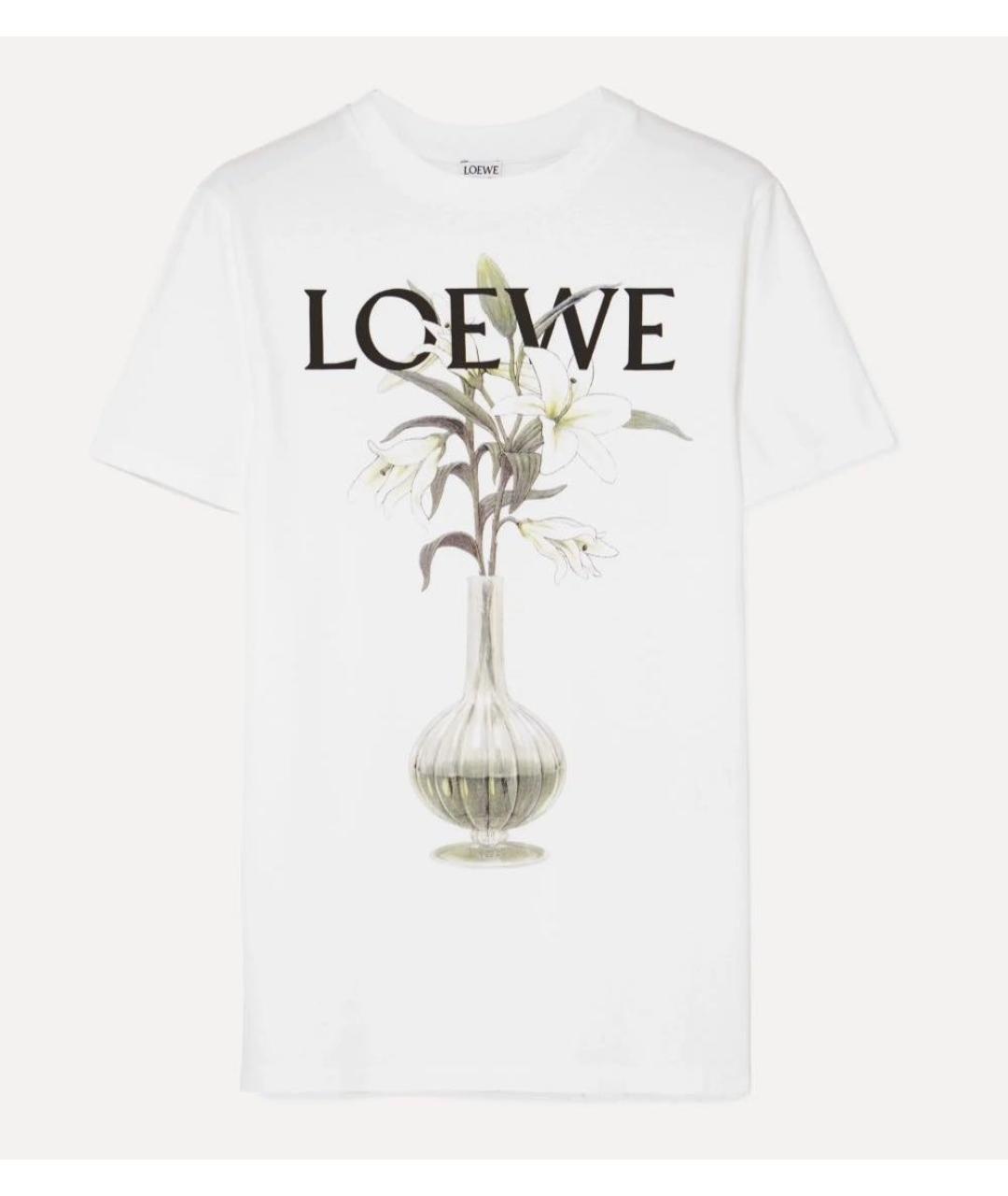 LOEWE Белая хлопковая футболка, фото 7
