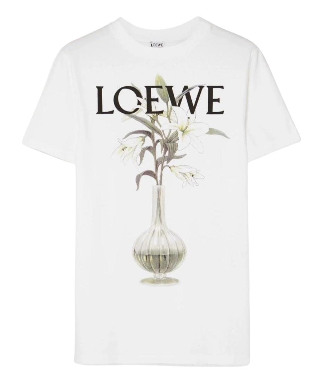 LOEWE Белая хлопковая футболка, фото 1