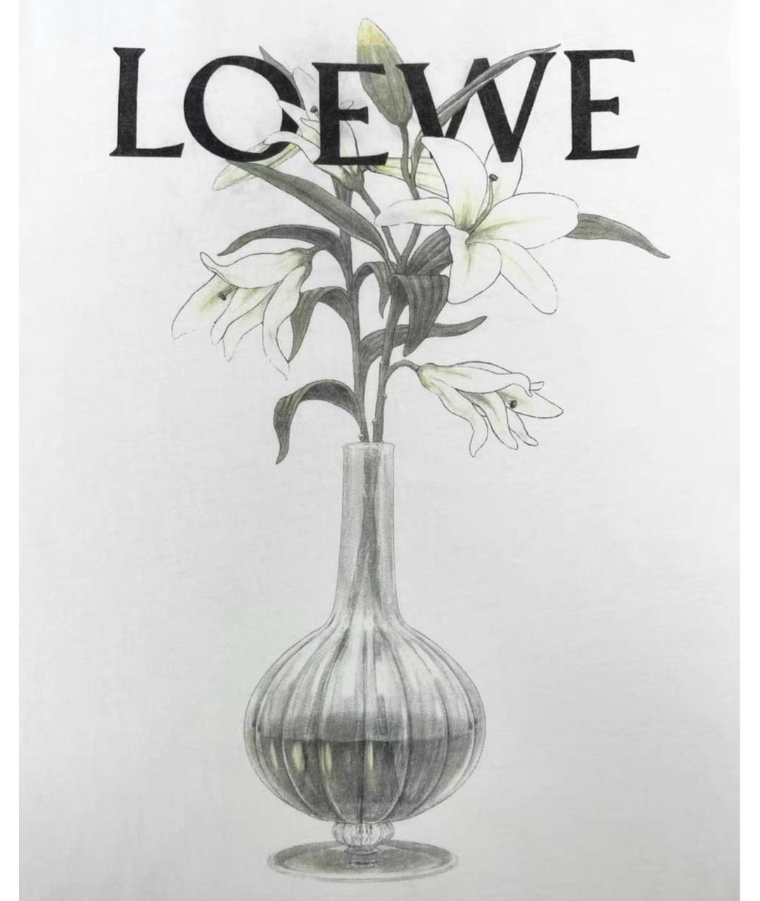 LOEWE Белая хлопковая футболка, фото 5