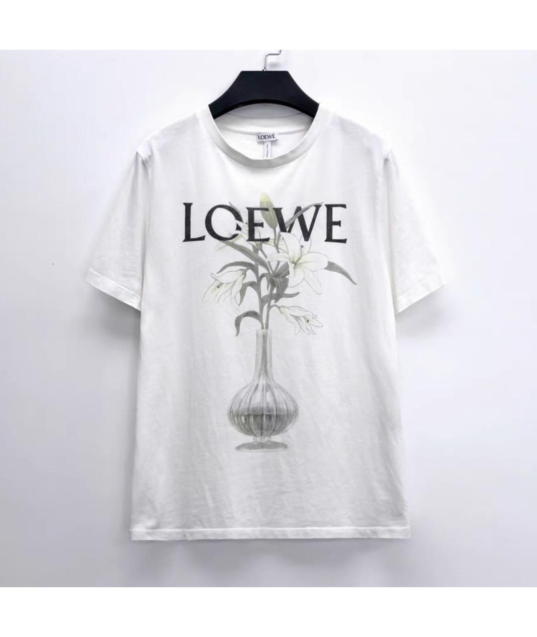 LOEWE Белая хлопковая футболка, фото 2