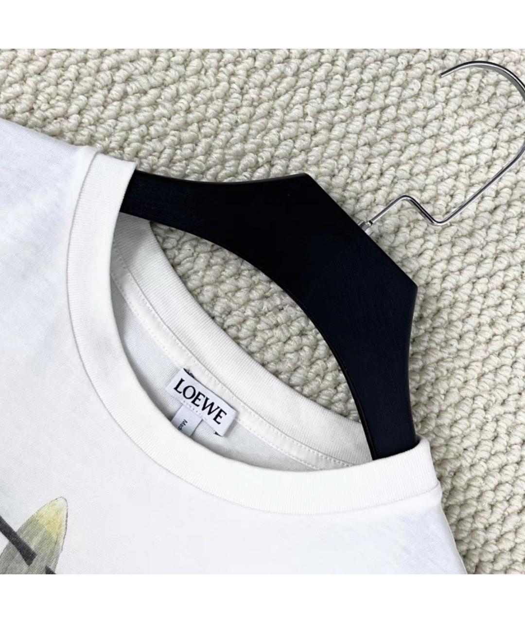 LOEWE Белая хлопковая футболка, фото 3