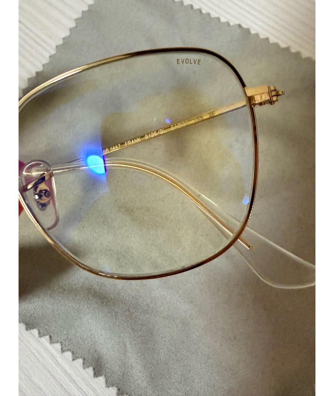 RAY BAN Золотые металлические солнцезащитные очки, фото 3