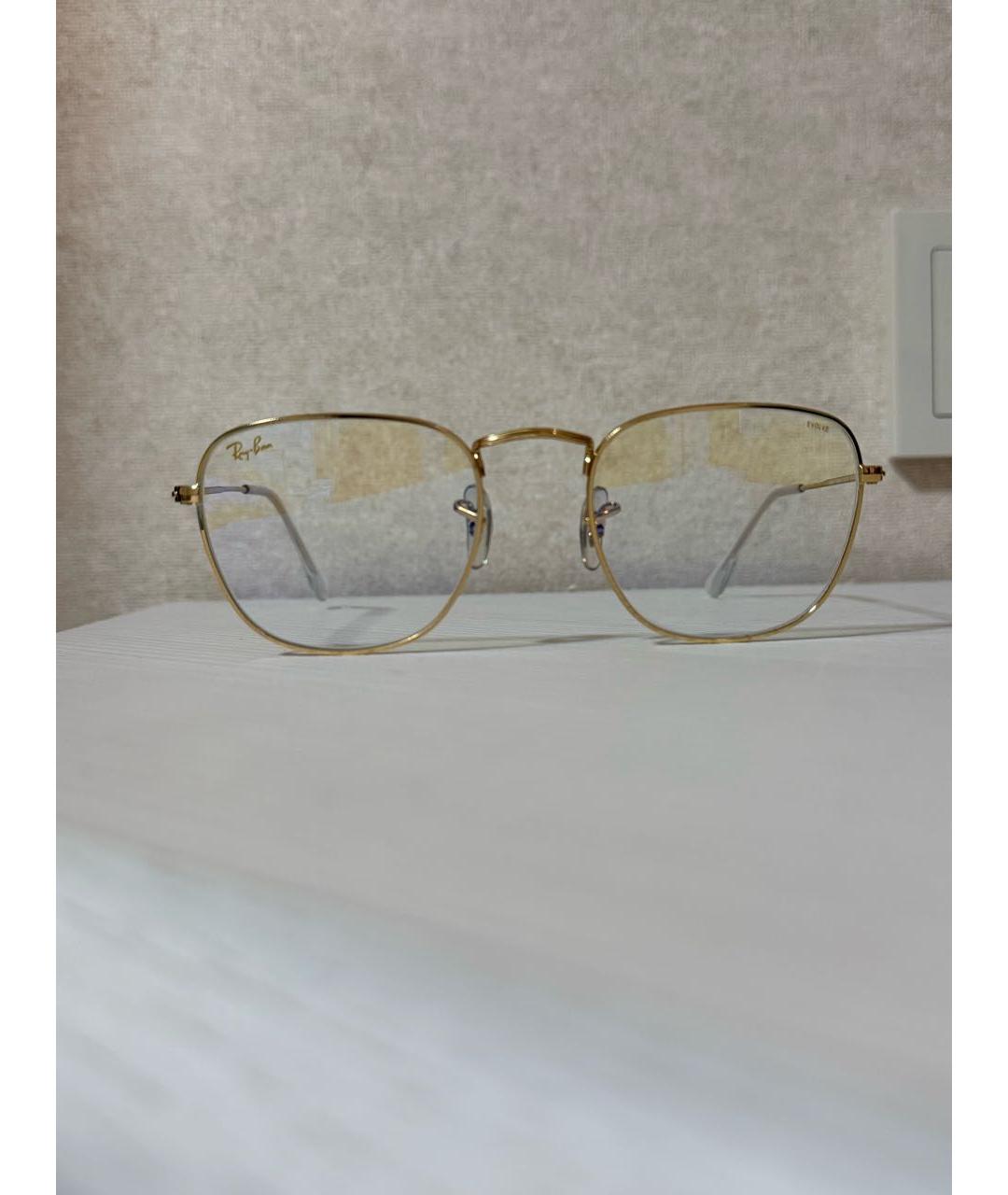 RAY BAN Золотые металлические солнцезащитные очки, фото 9