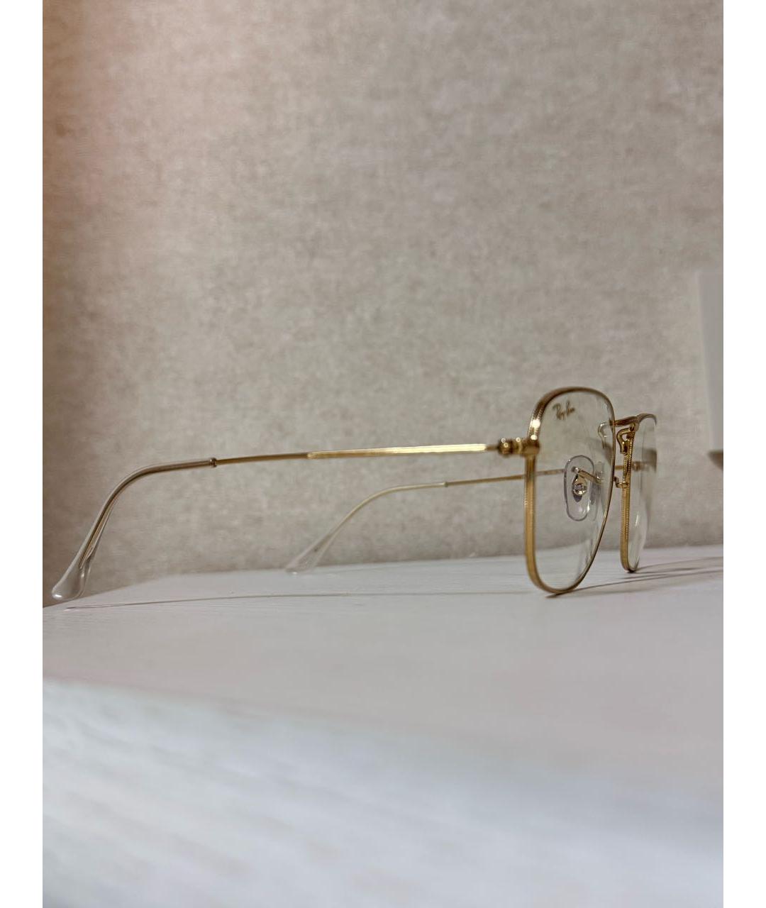 RAY BAN Золотые металлические солнцезащитные очки, фото 2