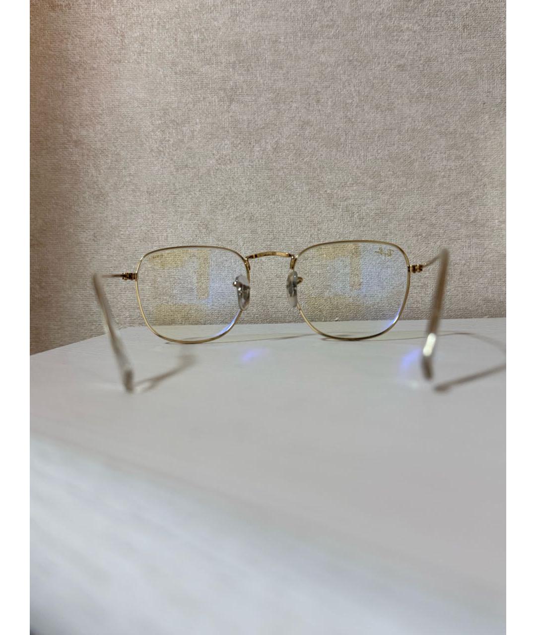 RAY BAN Золотые металлические солнцезащитные очки, фото 5