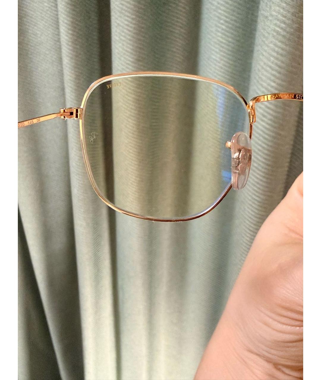 RAY BAN Золотые металлические солнцезащитные очки, фото 8