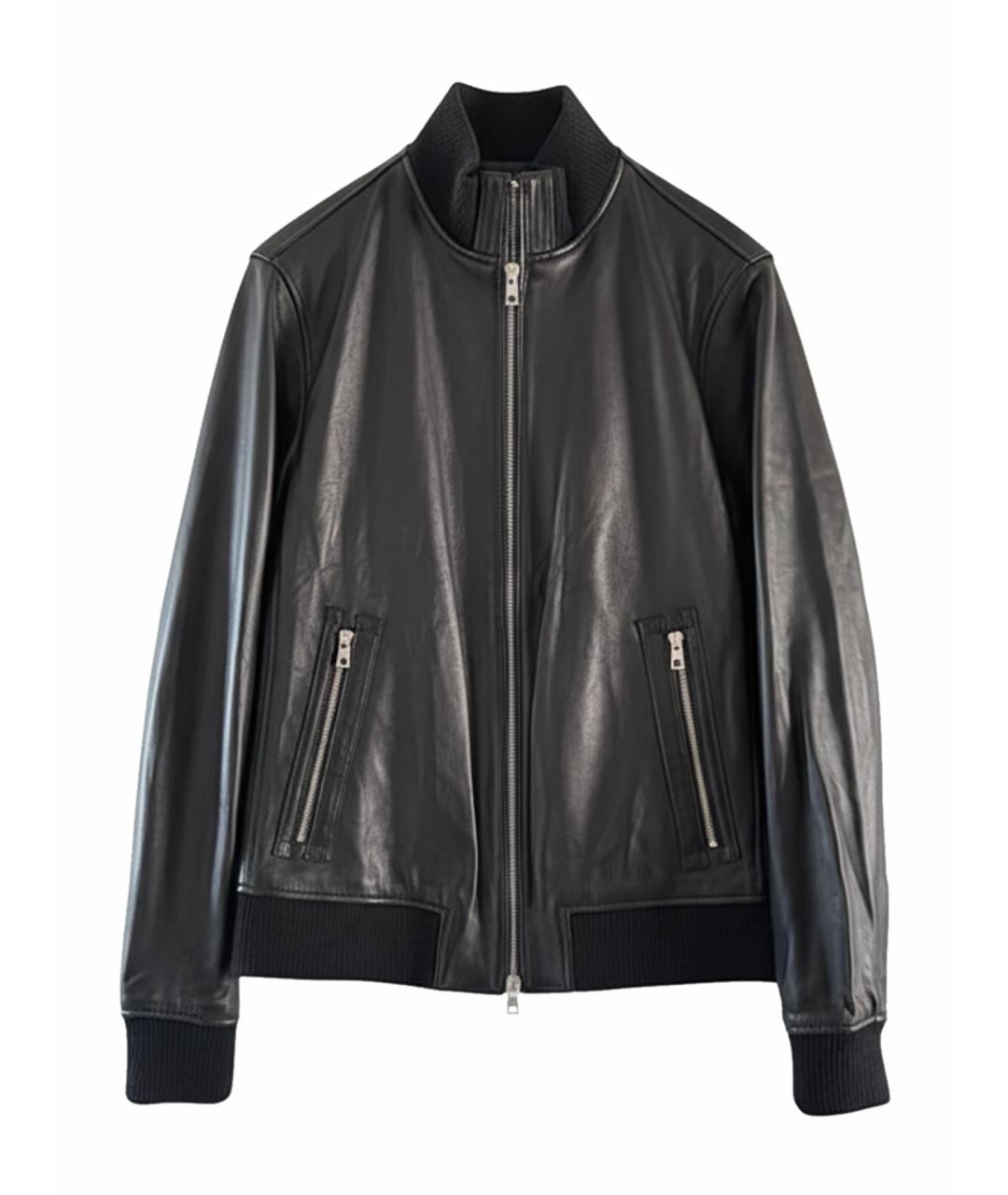 MICHAEL KORS Черная кожаная куртка, фото 1