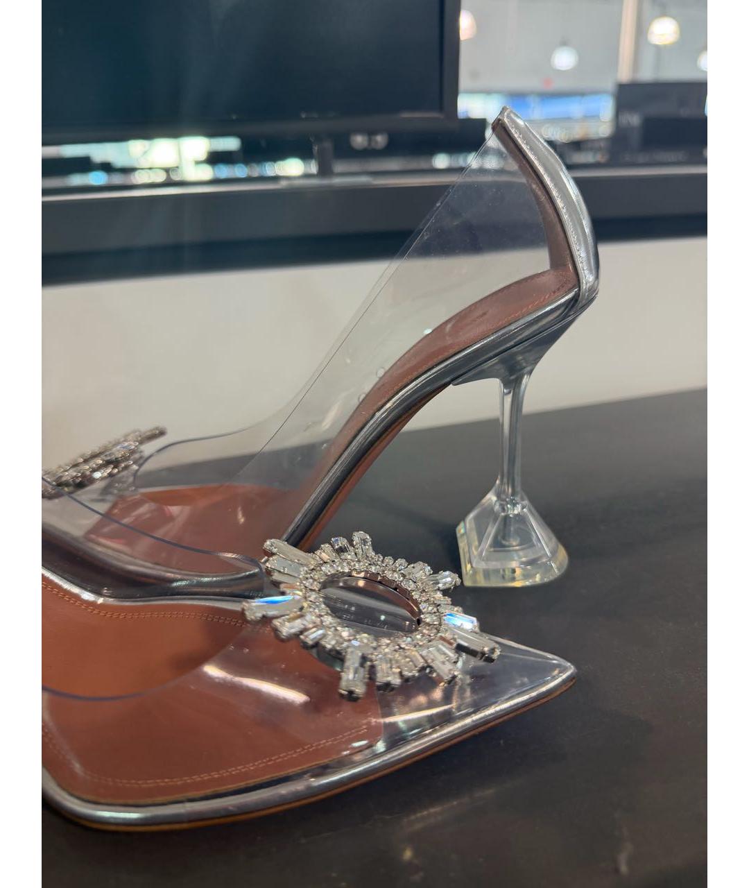 Amina Muaddi Серебряные резиновые туфли, фото 2