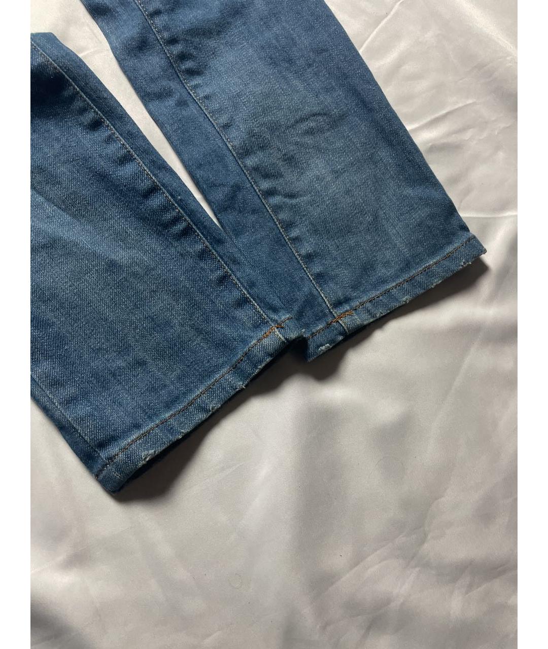 NEIL BARRETT Синие хлопковые джинсы скинни, фото 6