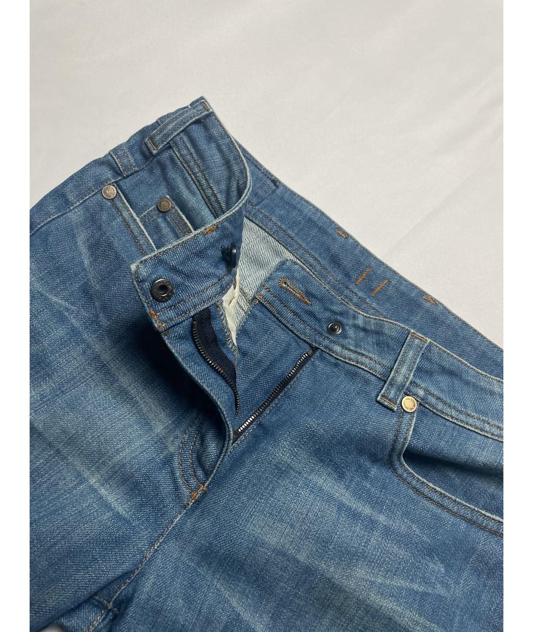 NEIL BARRETT Синие хлопковые джинсы скинни, фото 4