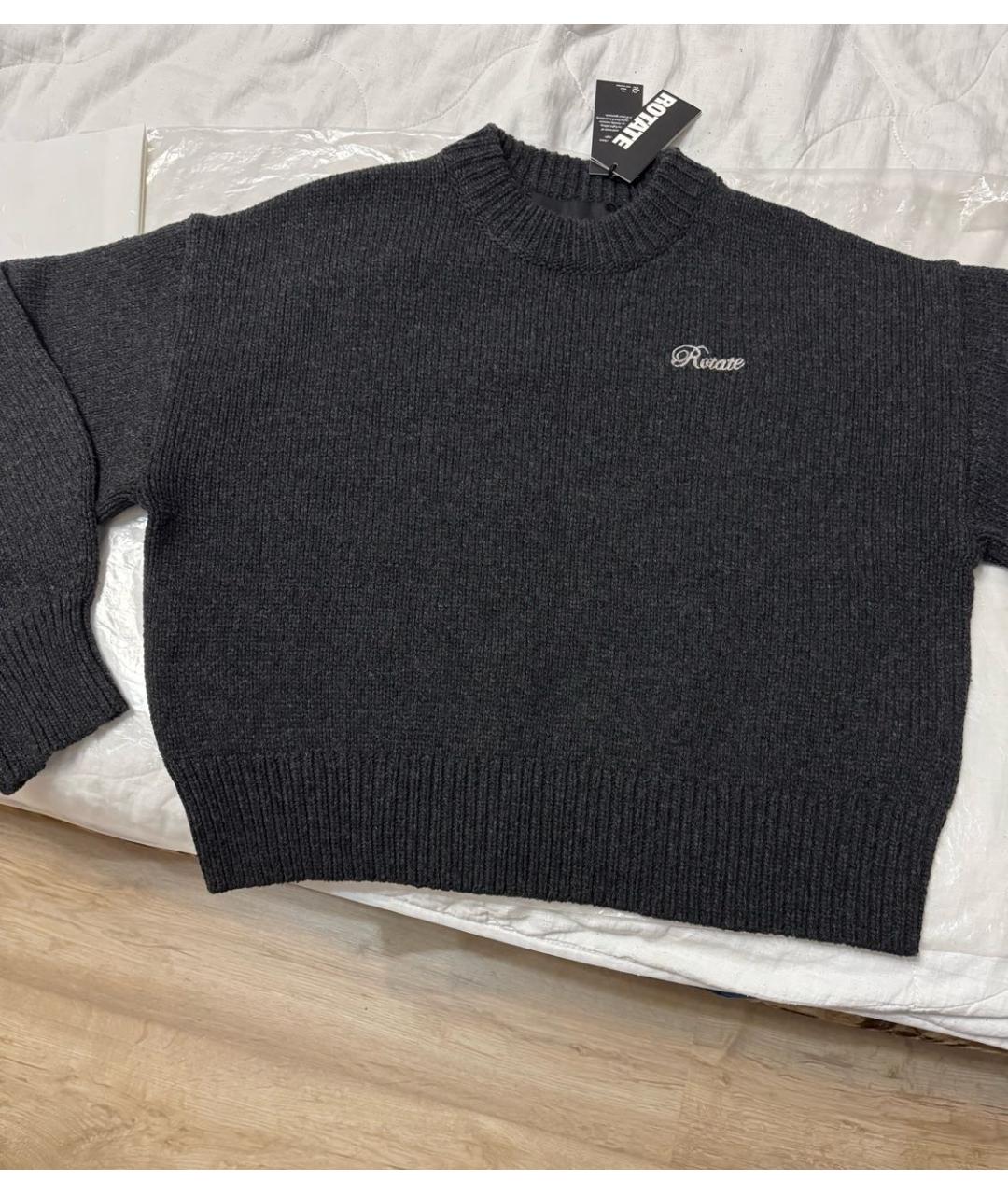 ROTATE Антрацитовый шерстяной джемпер / свитер, фото 4