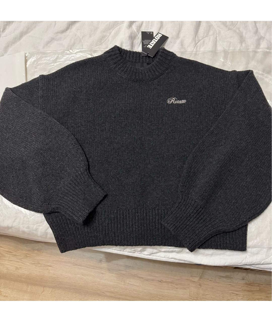 ROTATE Антрацитовый шерстяной джемпер / свитер, фото 3