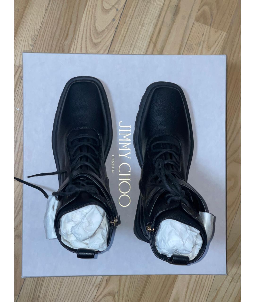 JIMMY CHOO Черные кожаные ботинки, фото 3