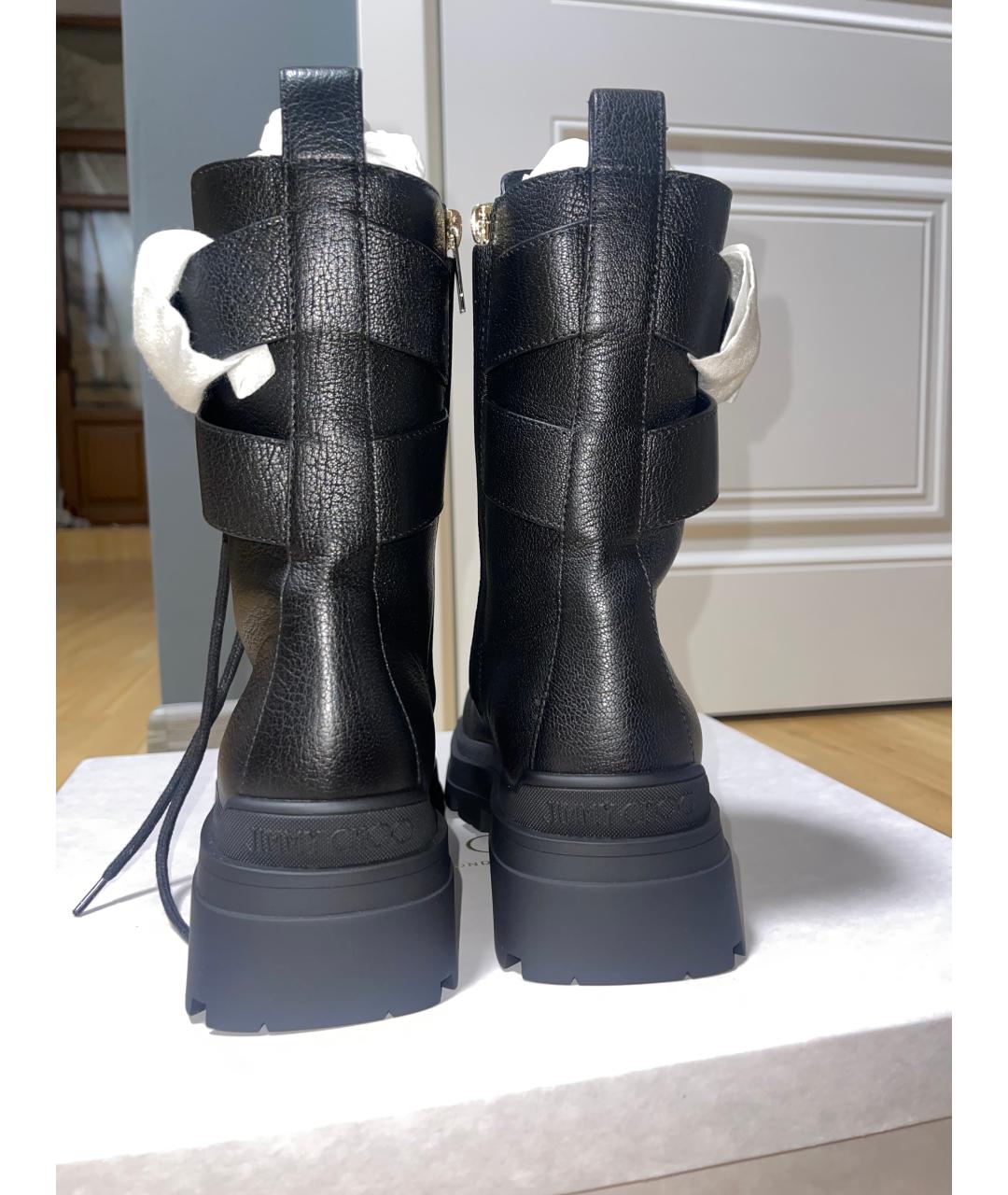 JIMMY CHOO Черные кожаные ботинки, фото 4