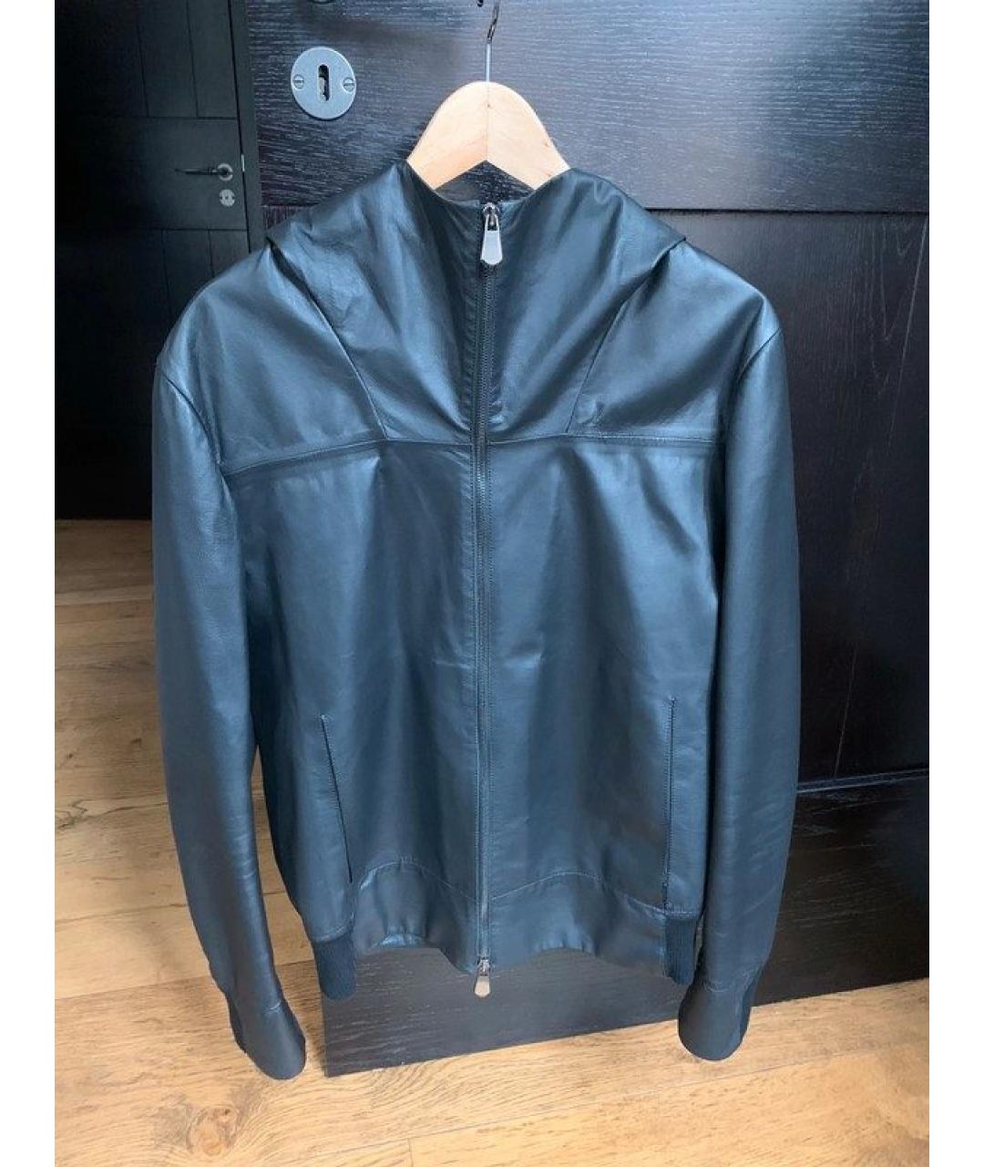 BERLUTI Черная кожаная куртка, фото 8