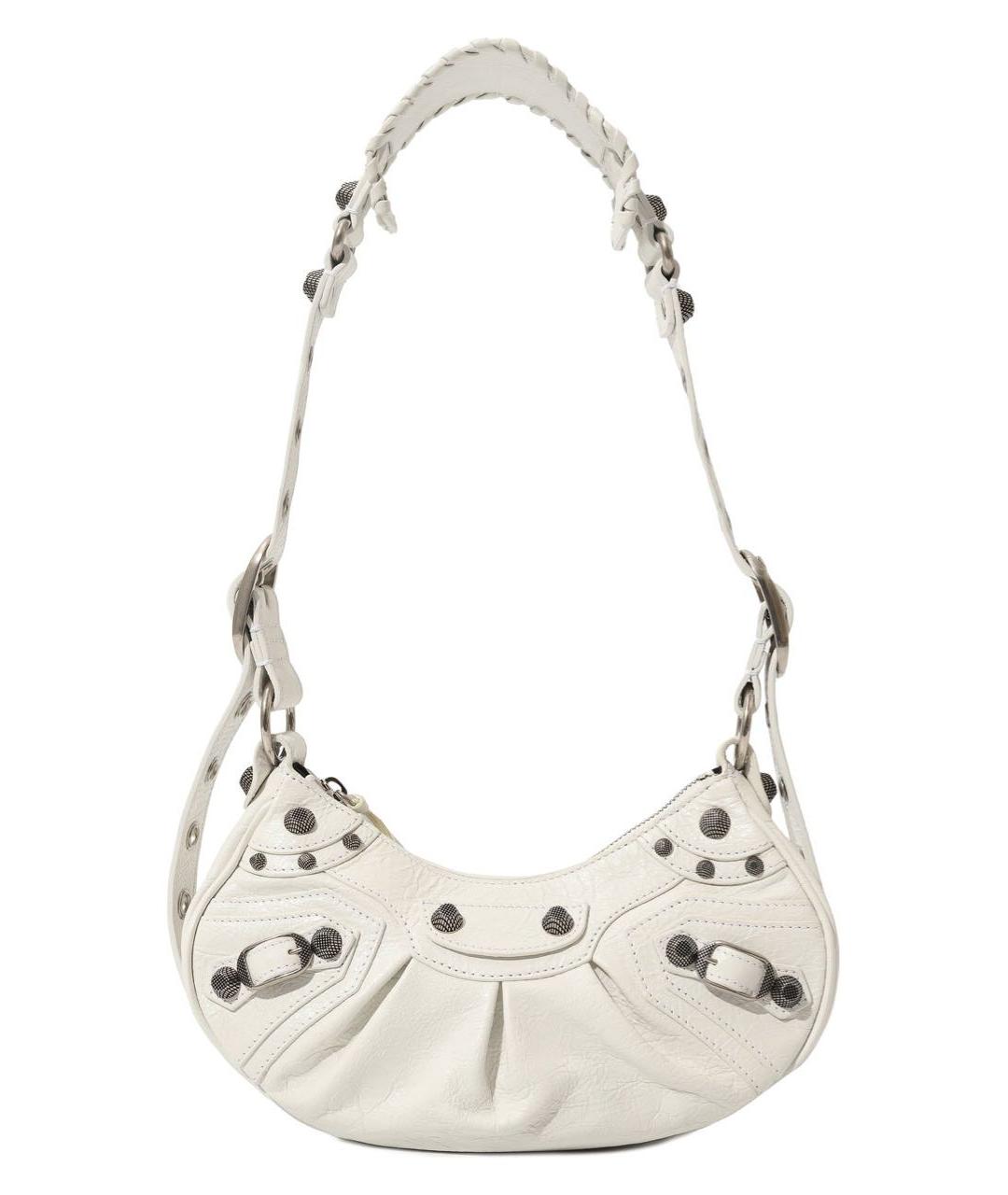 BALENCIAGA Белая сумка через плечо из лакированной кожи, фото 8