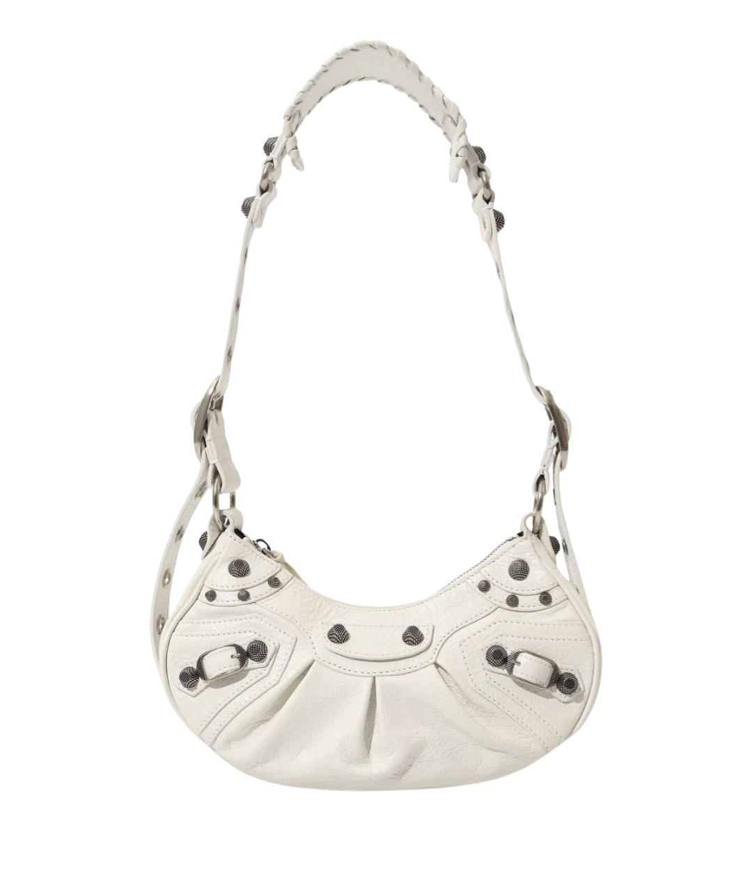 BALENCIAGA Белая сумка через плечо из лакированной кожи, фото 1