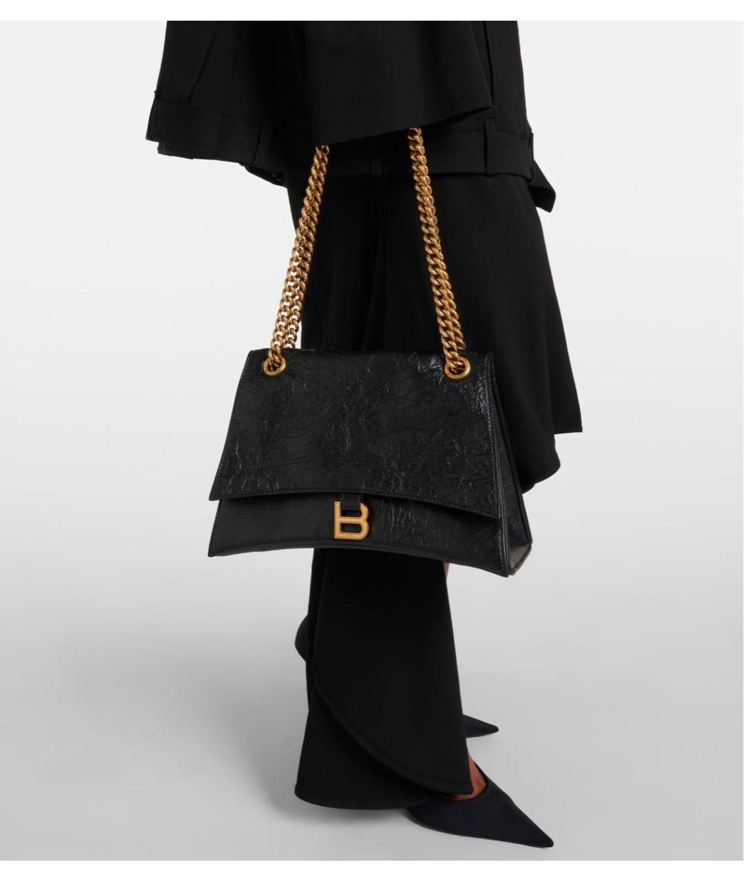 BALENCIAGA Черная кожаная сумка с короткими ручками, фото 4