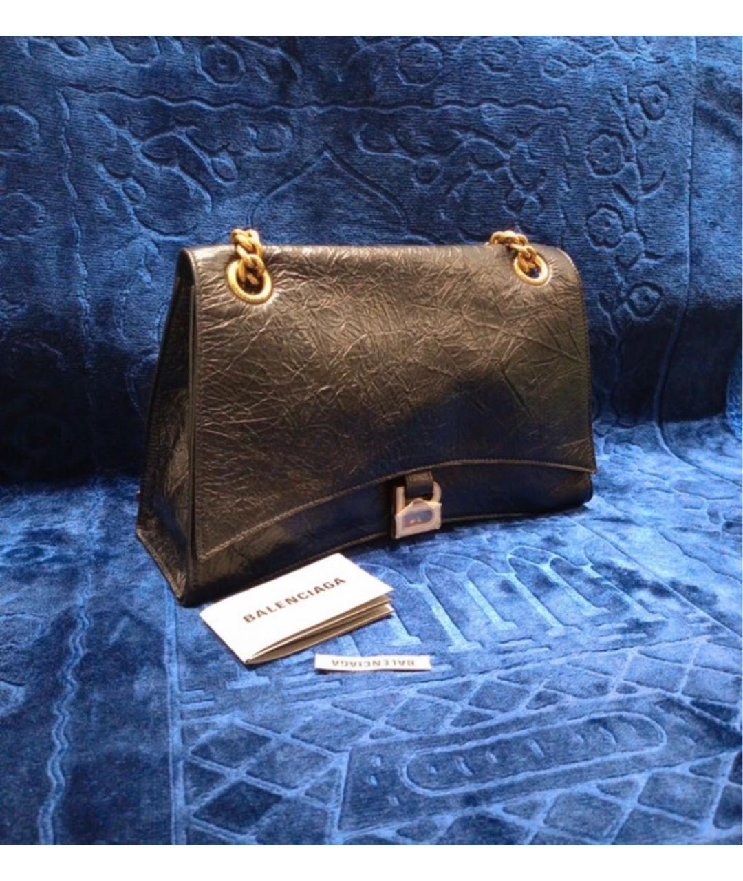 BALENCIAGA Черная кожаная сумка с короткими ручками, фото 7