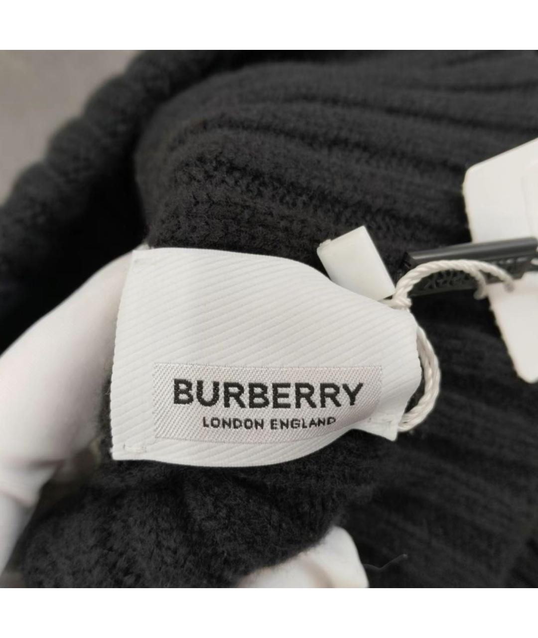 BURBERRY Черная шерстяная шапка, фото 4