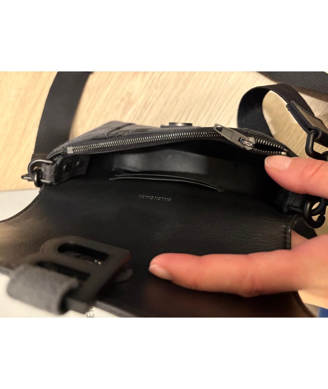 BALENCIAGA Черная тканевая сумка через плечо, фото 4