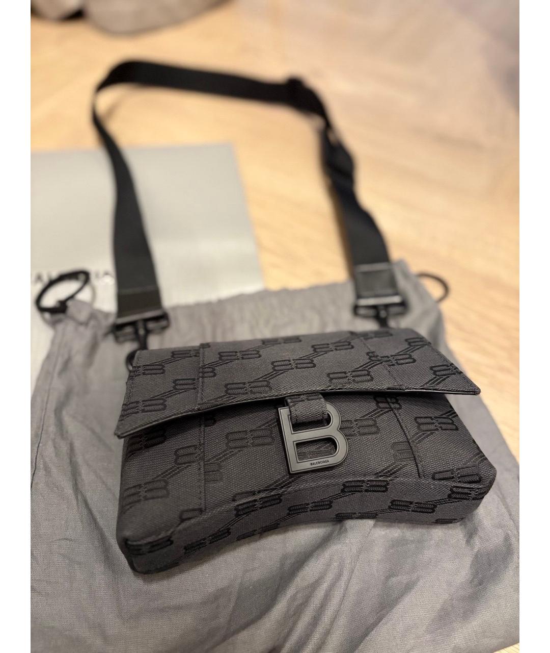 BALENCIAGA Черная тканевая сумка через плечо, фото 2