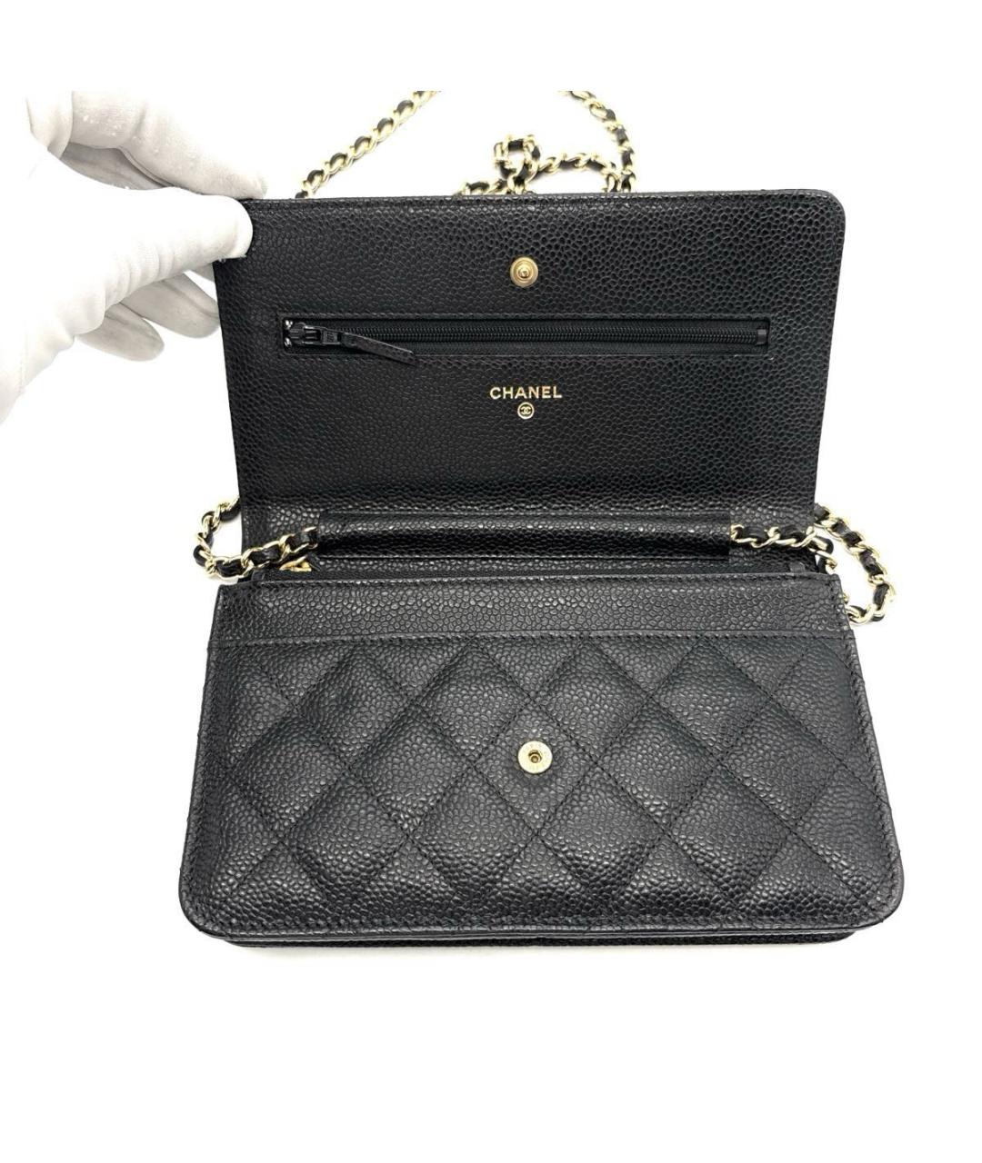 CHANEL Черная кожаная сумка через плечо, фото 5