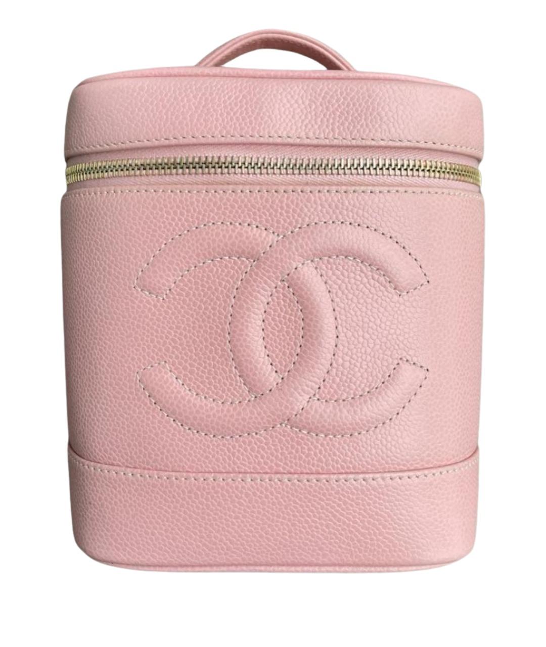 CHANEL Розовая кожаная косметичка, фото 1
