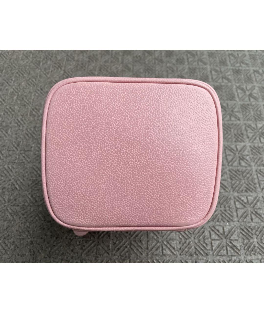 CHANEL Розовая кожаная косметичка, фото 5
