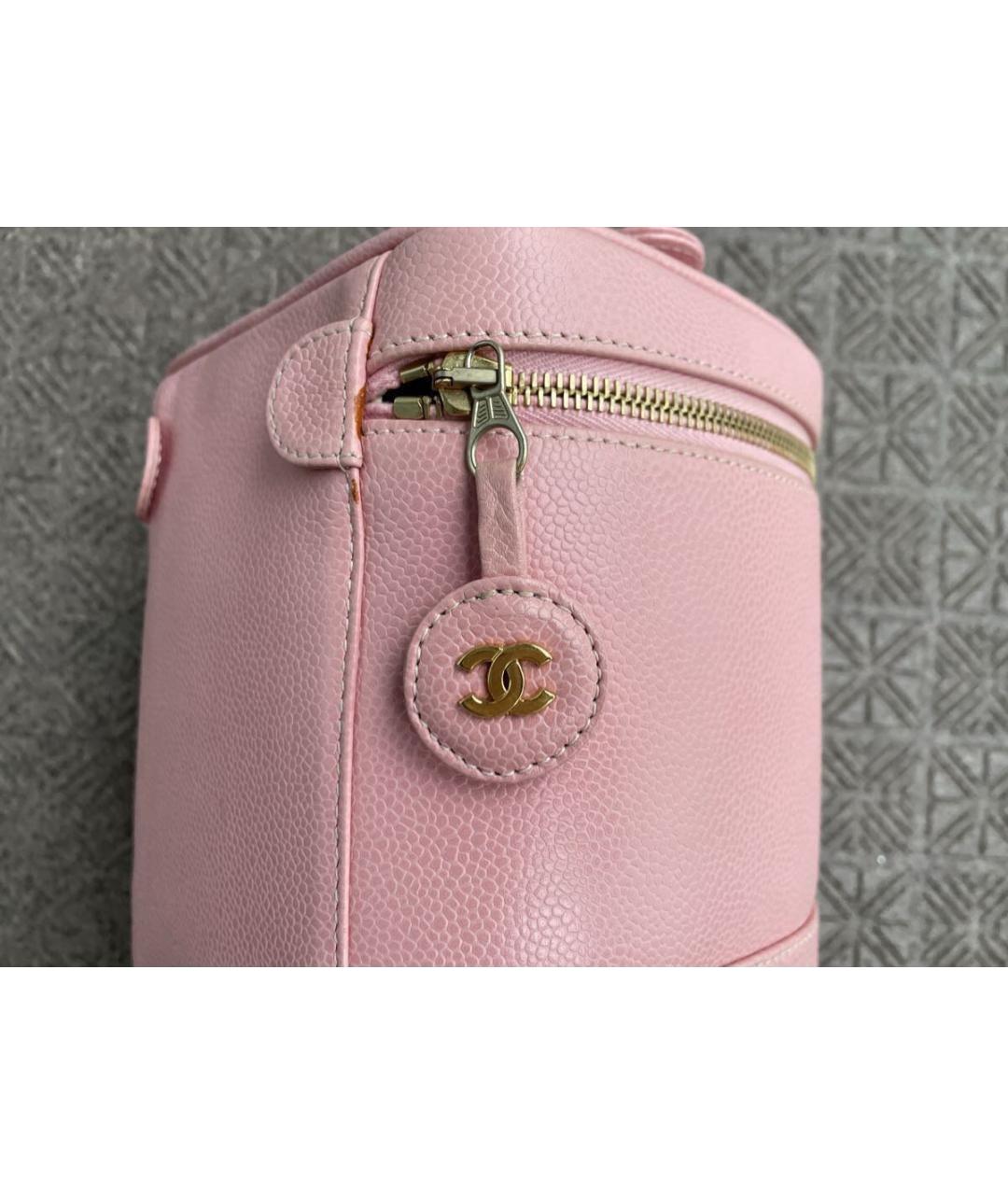 CHANEL Розовая кожаная косметичка, фото 6