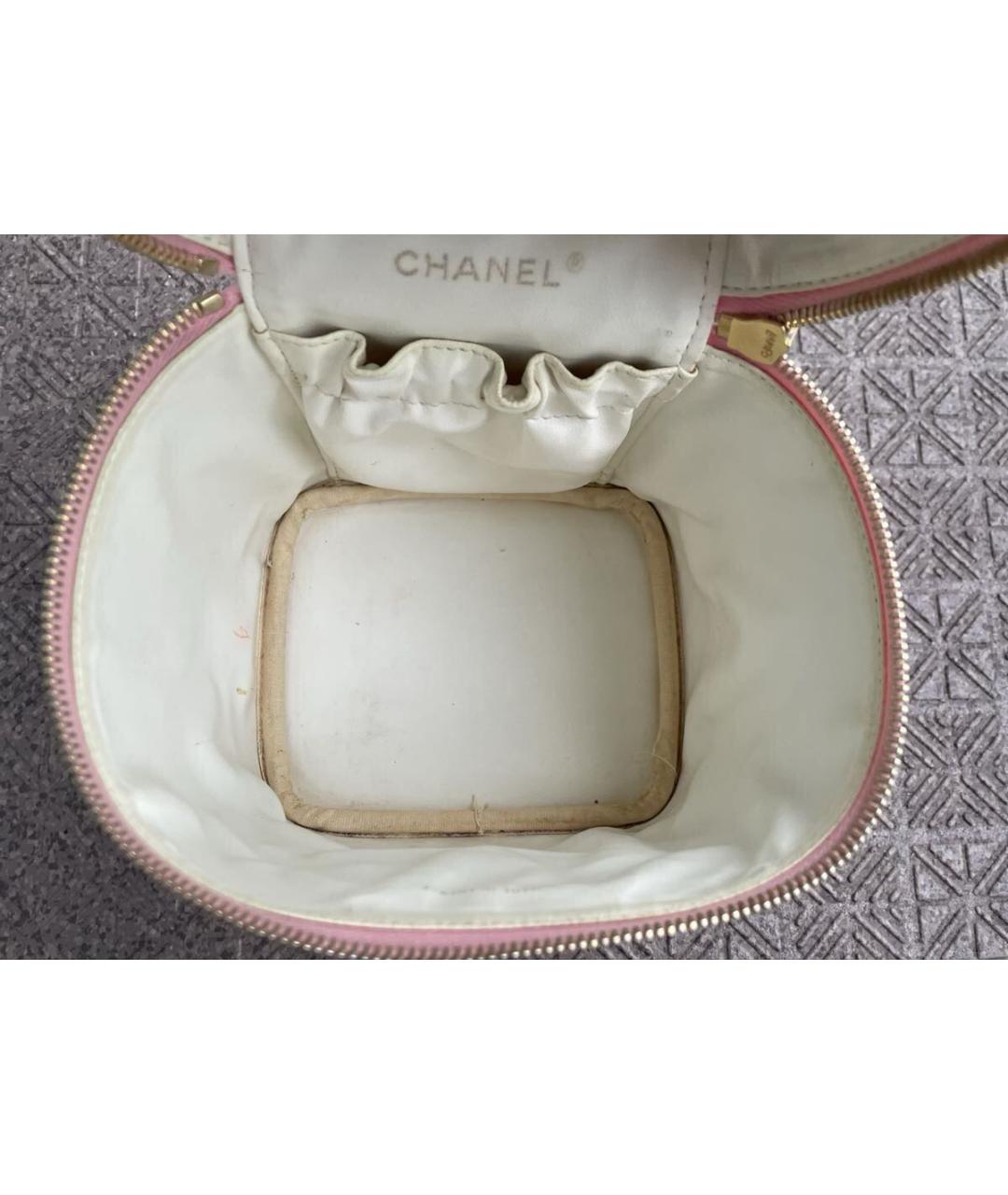 CHANEL Розовая кожаная косметичка, фото 7