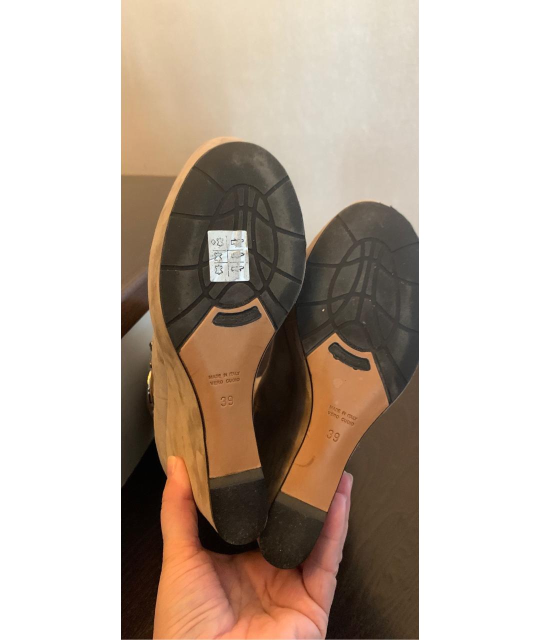 GIAN MARCO LORENZI Бежевые замшевые ботильоны, фото 5