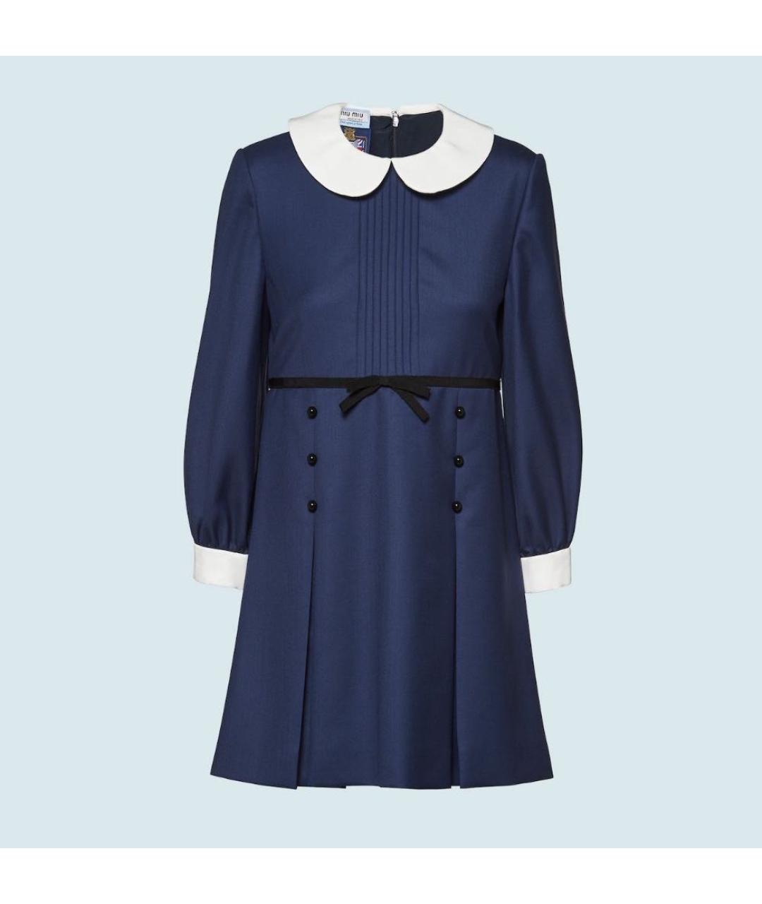 MIU MIU Темно-синее повседневное платье, фото 8