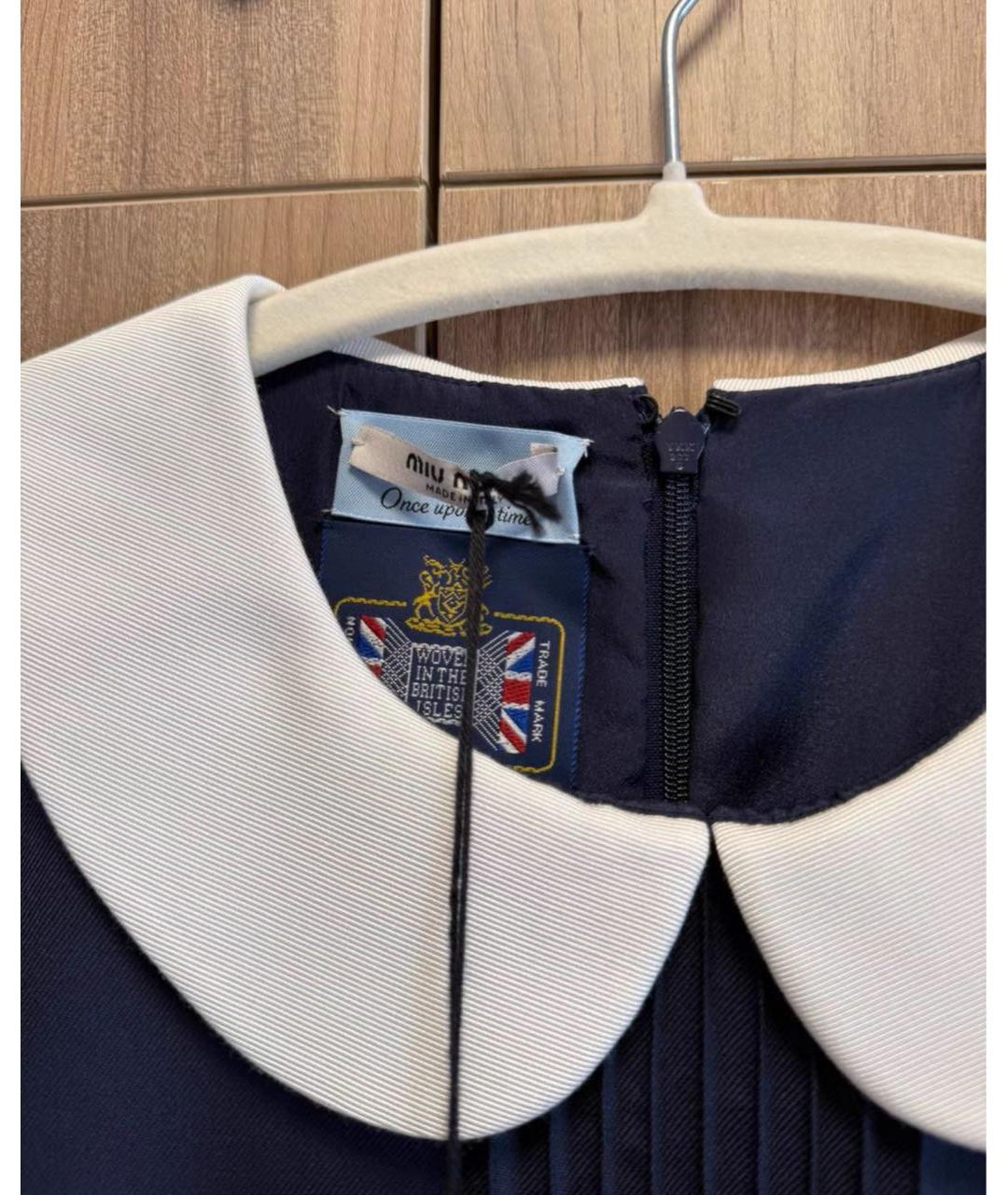 MIU MIU Темно-синее повседневное платье, фото 6