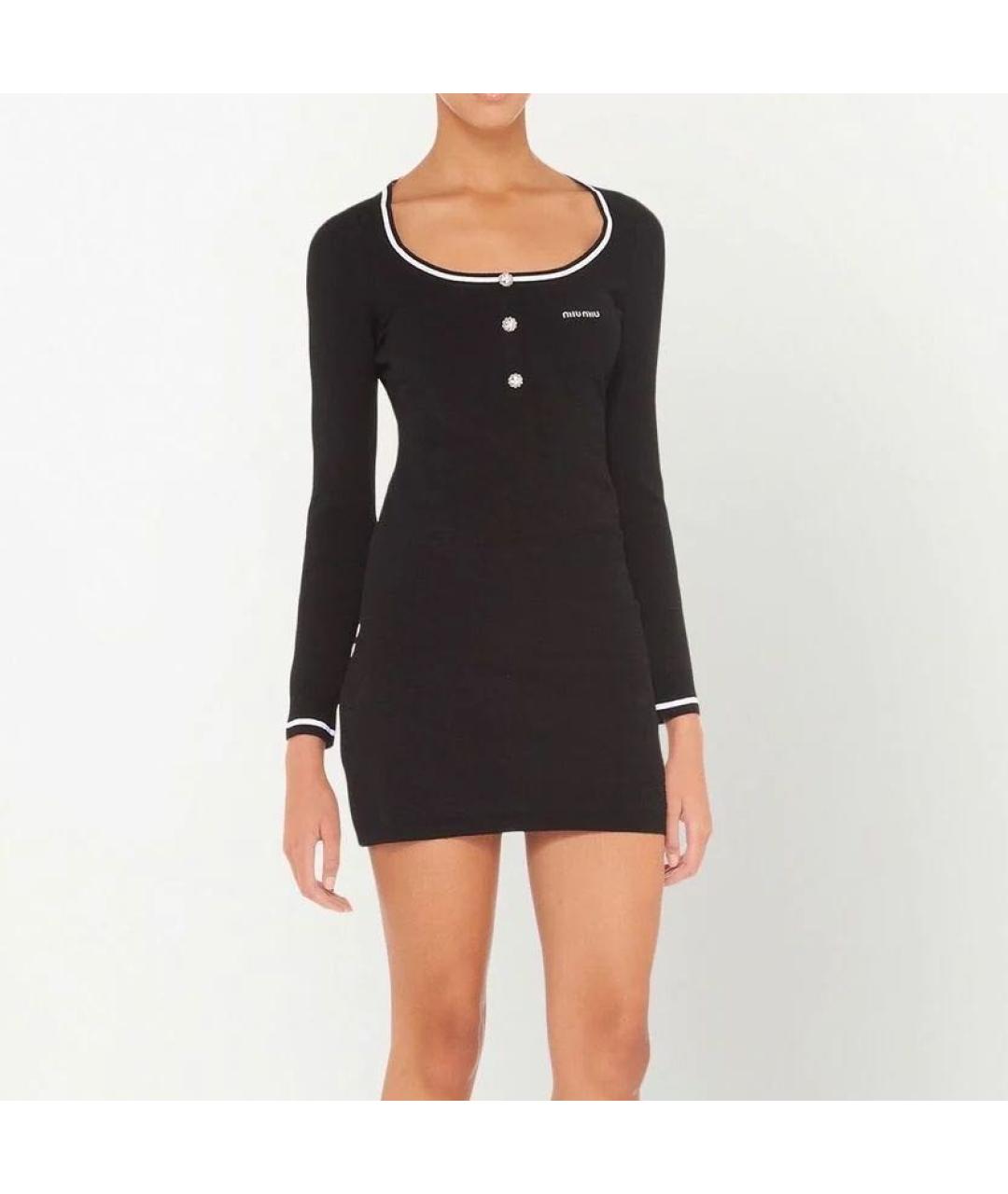 MIU MIU Черное повседневное платье, фото 2