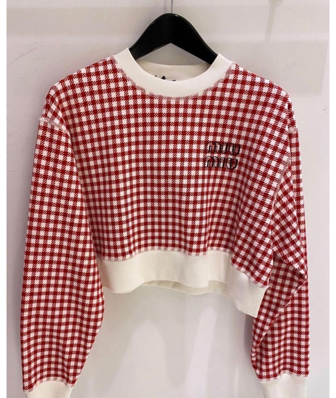MIU MIU Красный хлопковый джемпер / свитер, фото 6