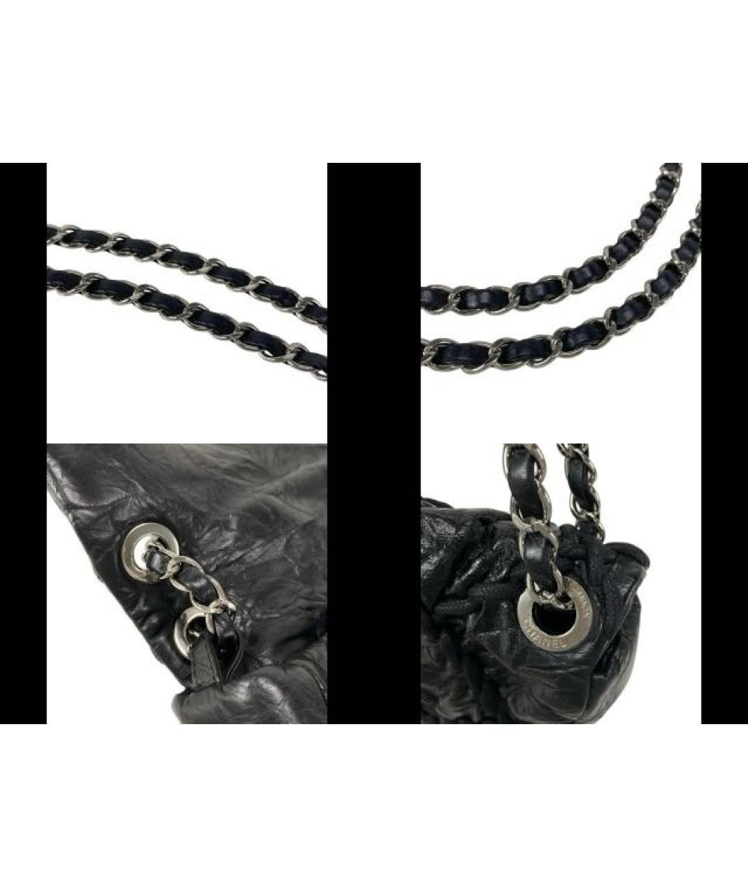 CHANEL Черная кожаная сумка через плечо, фото 8