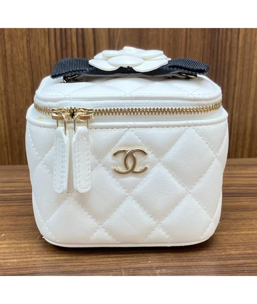 CHANEL Белая кожаная сумка через плечо, фото 6