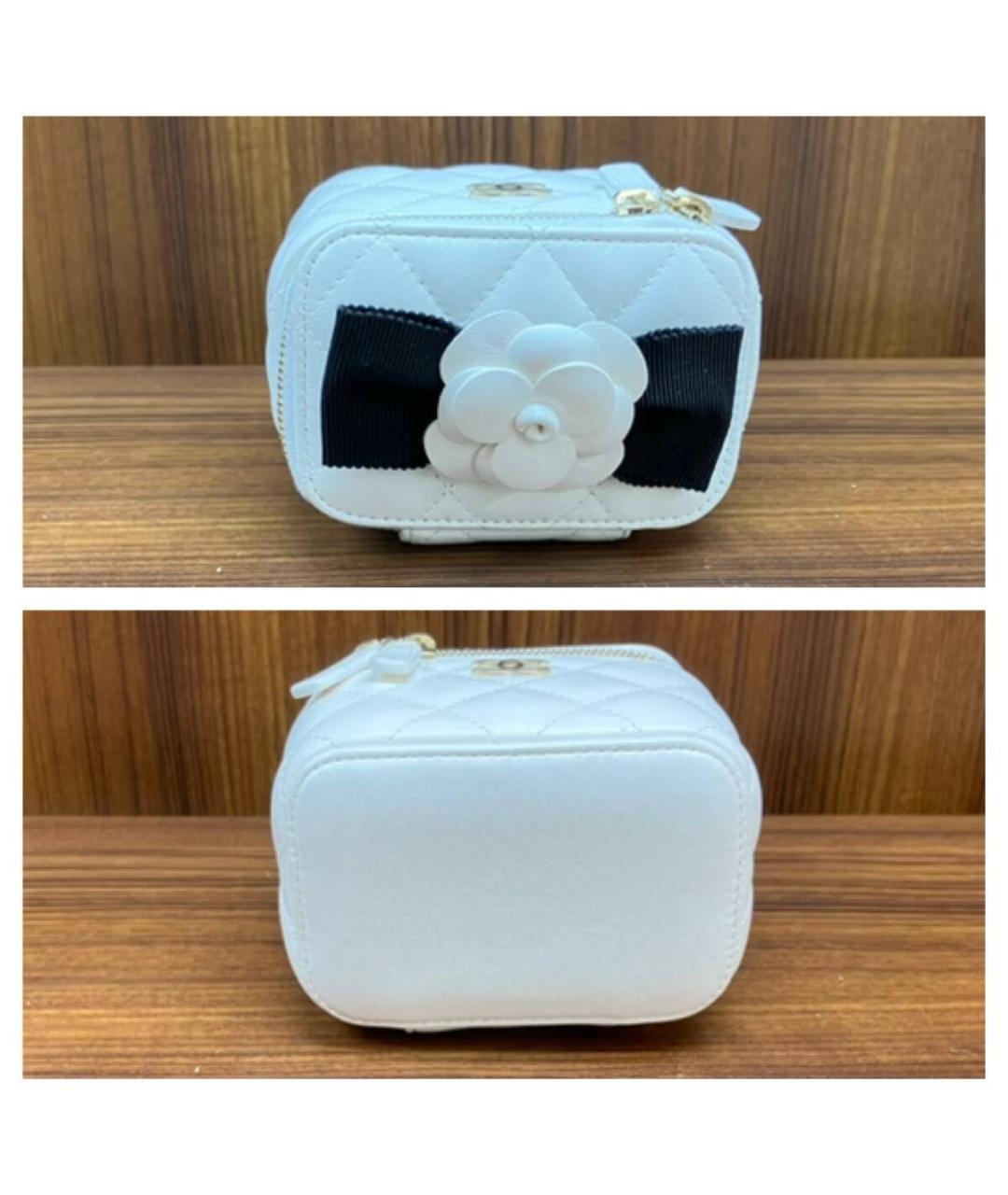 CHANEL Белая кожаная сумка через плечо, фото 4