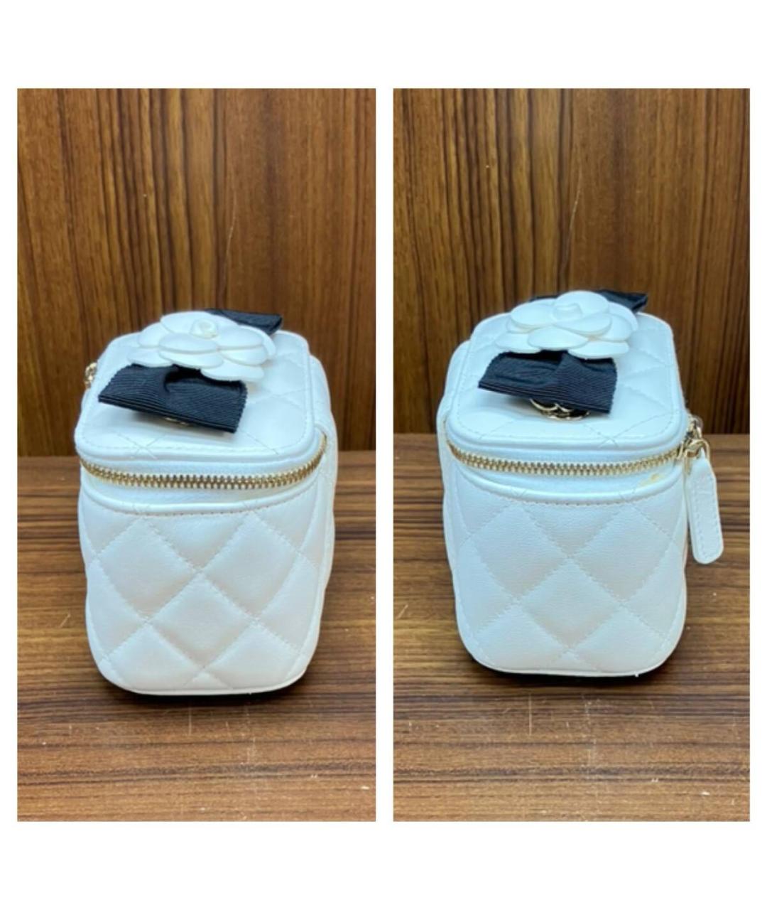 CHANEL Белая кожаная сумка через плечо, фото 3