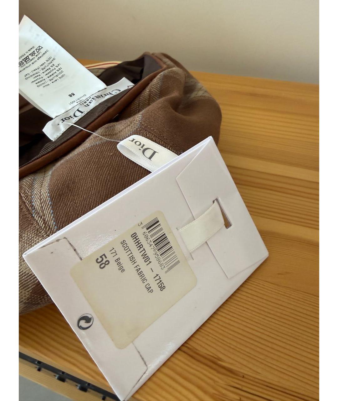 CHRISTIAN DIOR Коричневая шерстяная кепка, фото 6