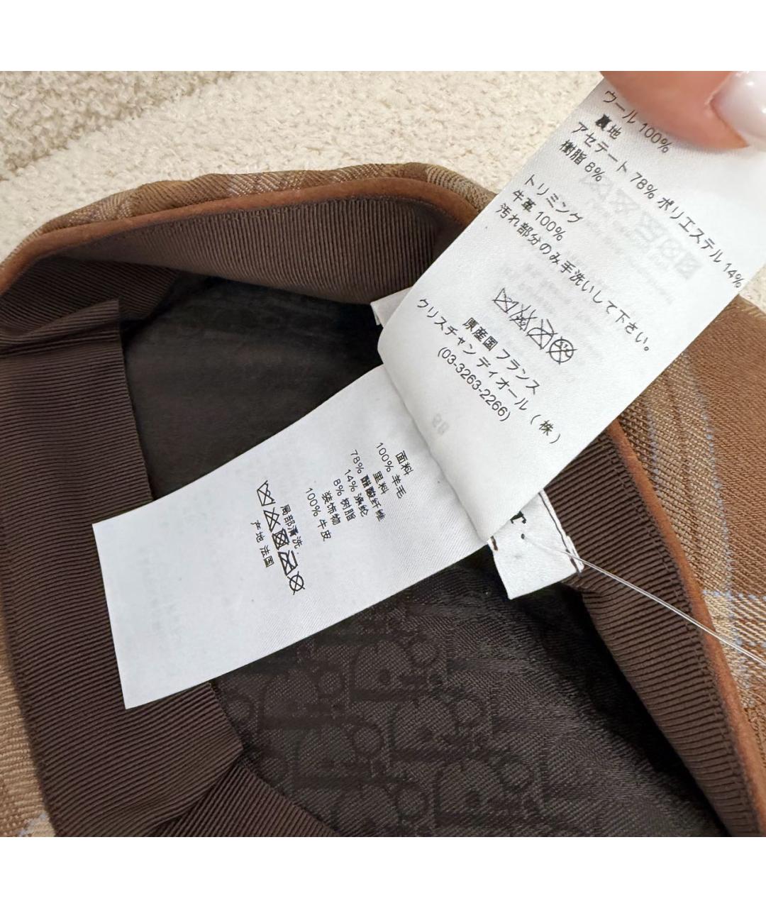 CHRISTIAN DIOR Коричневая шерстяная кепка, фото 4