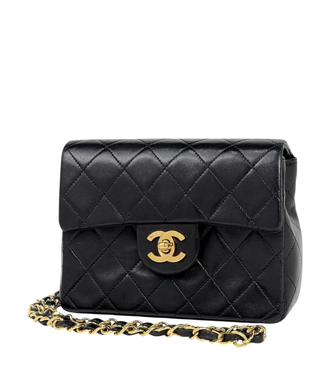 CHANEL Черная кожаная сумка через плечо, фото 1