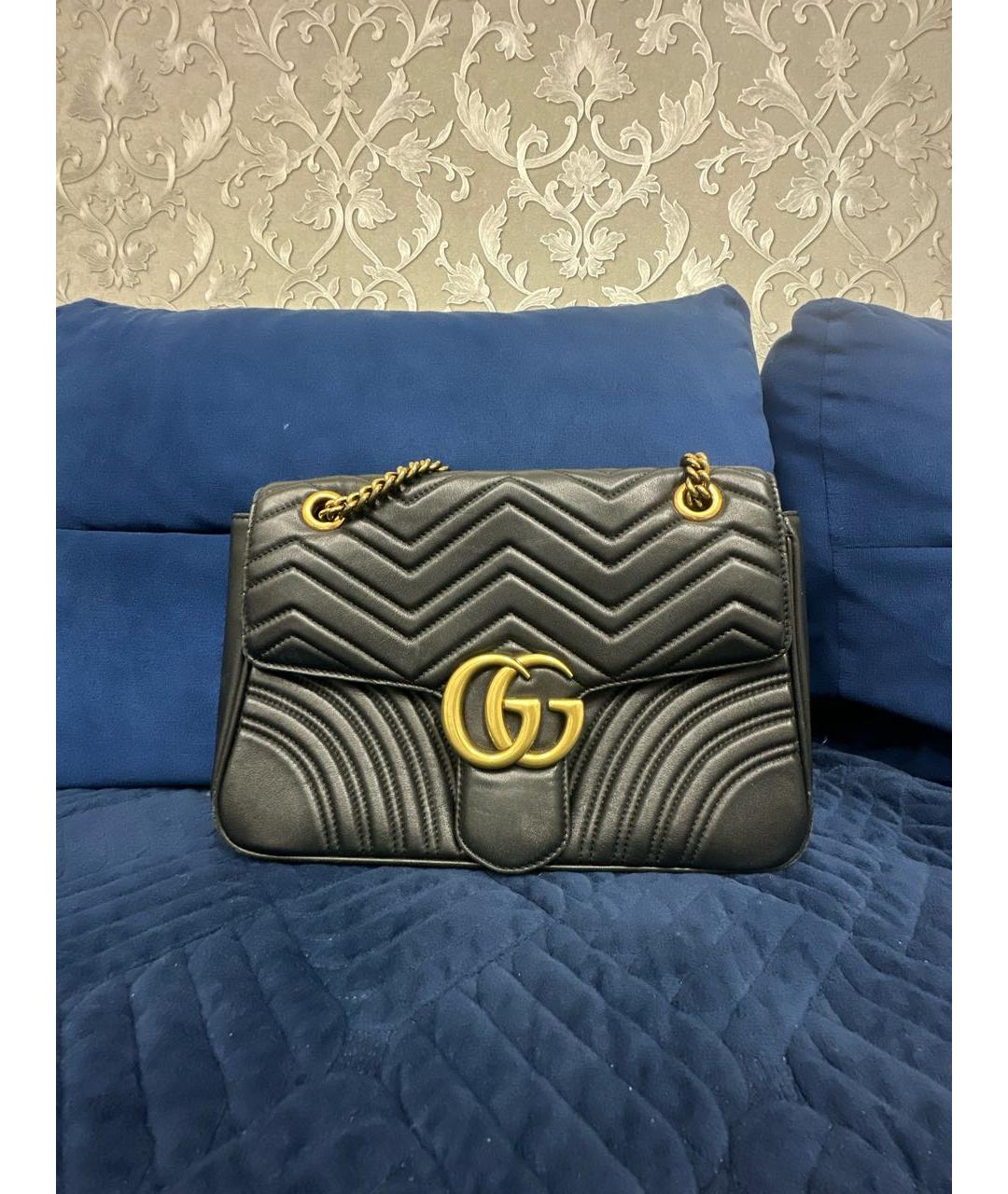 GUCCI Черная кожаная сумка через плечо, фото 5