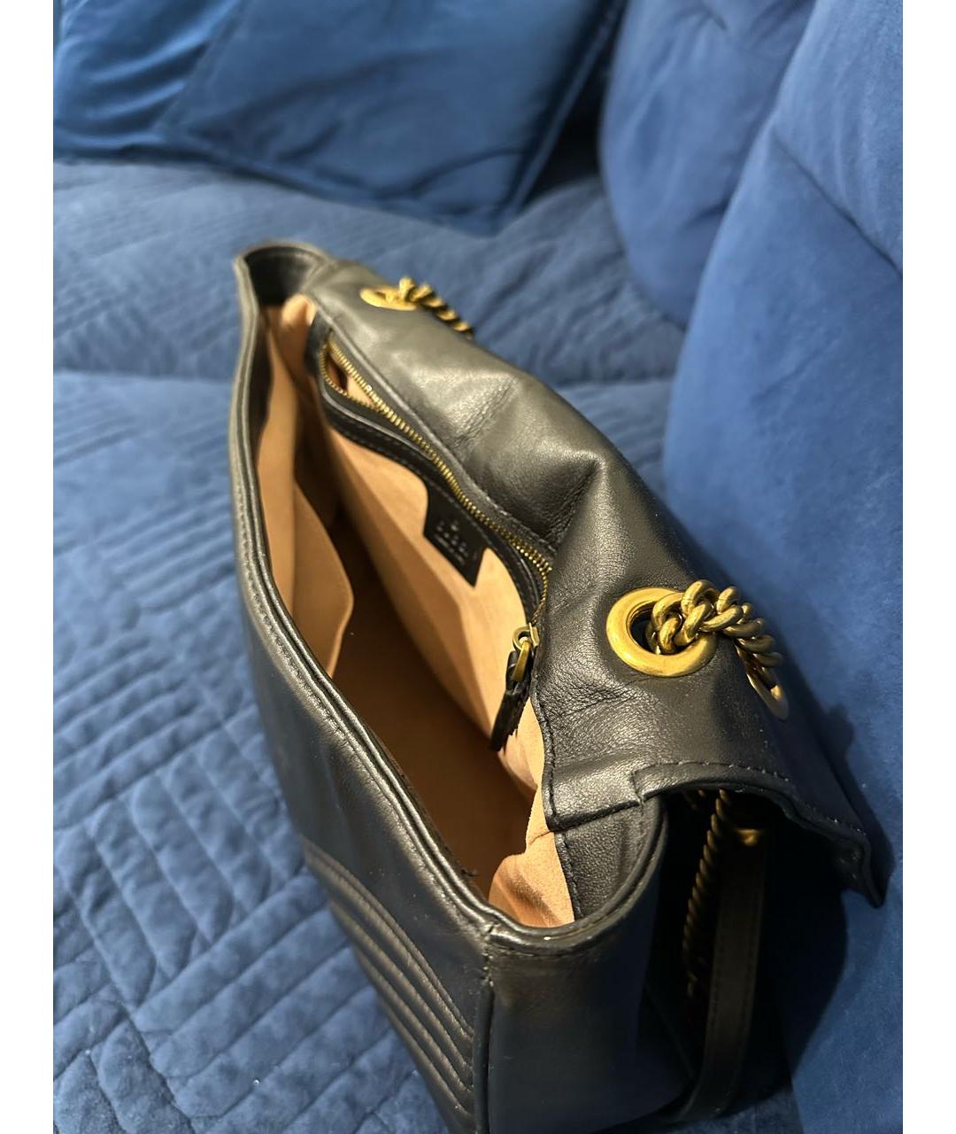 GUCCI Черная кожаная сумка через плечо, фото 4